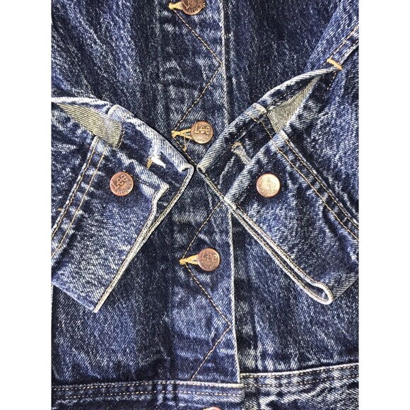 Vintage Lee Riders USA Jean Jacket Sz M Acid Stone Denim Trucker Coat Blue Wash - Picture 6 of 7